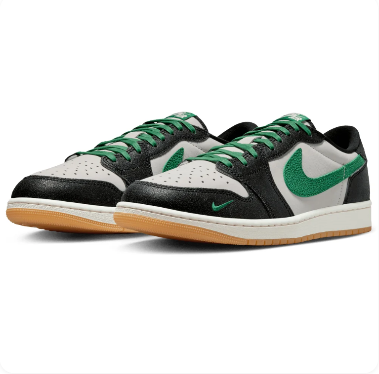 Air Jordan 1 Low x Nike SB Black Malachite - Pair View
