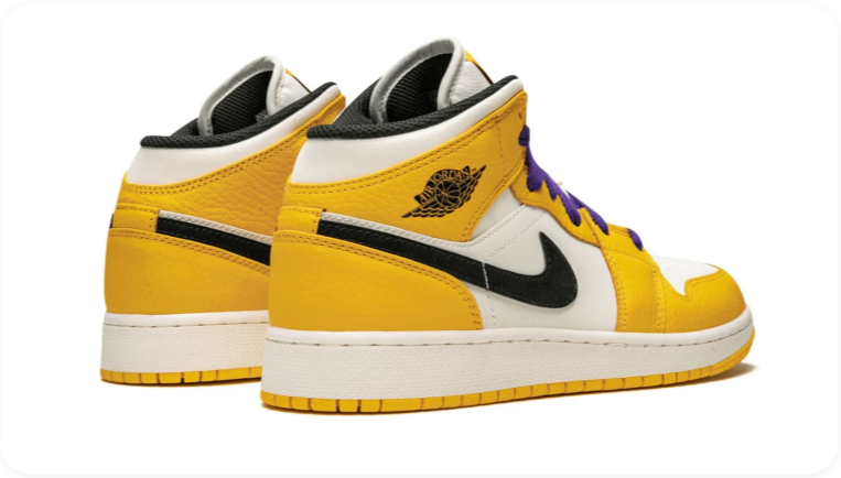 Air Jordan 1 Mid – Lakers (Yellow Ochre / Black / White / Court Purple)