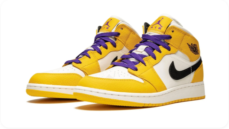Air Jordan 1 Mid Lakers - Pair View