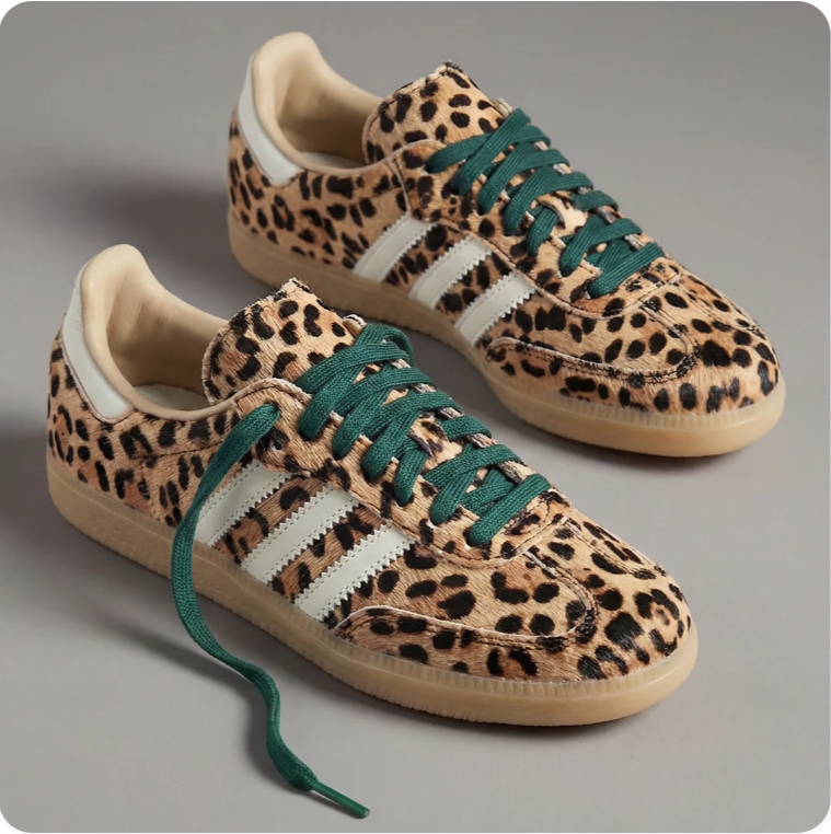 Adidas Samba OG – Leopard Print (Tan / Brown / White / Forest Green)