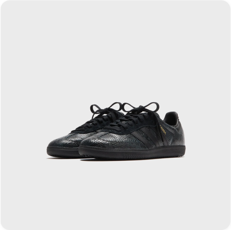 Adidas Samba OG Triple Black Snake - Pair View
