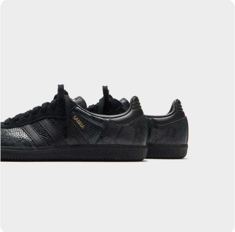 Adidas Samba OG – Triple Black Snake Emboss (Core Black / Gold)