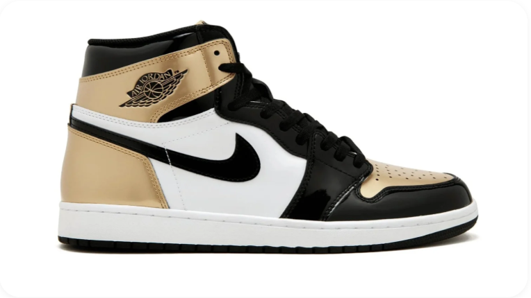 Air Jordan 1 Retro High OG – Gold Toe (Black / Metallic Gold / White)