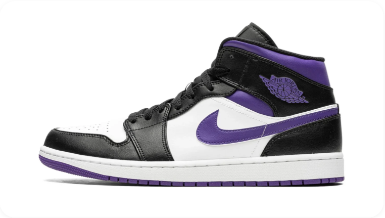 Air Jordan 1 Mid Court Purple - Side View 2