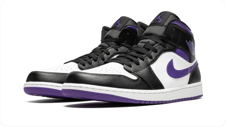 Air Jordan 1 Mid – Court Purple (Black / Court Purple / White)