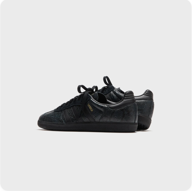 Adidas Samba OG Triple Black Snake - Rear View