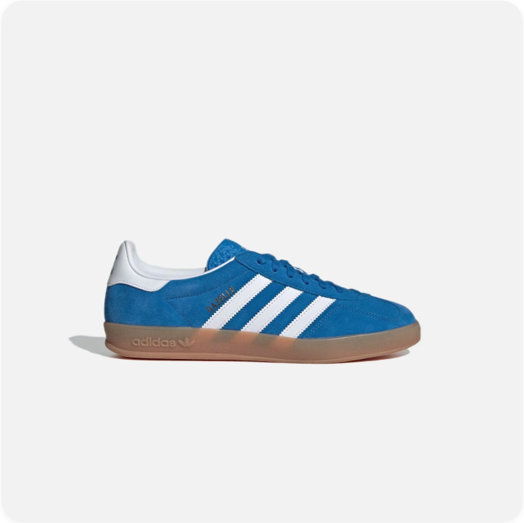 Adidas Gazelle Indoor – Bright Blue / Cloud White / Gum