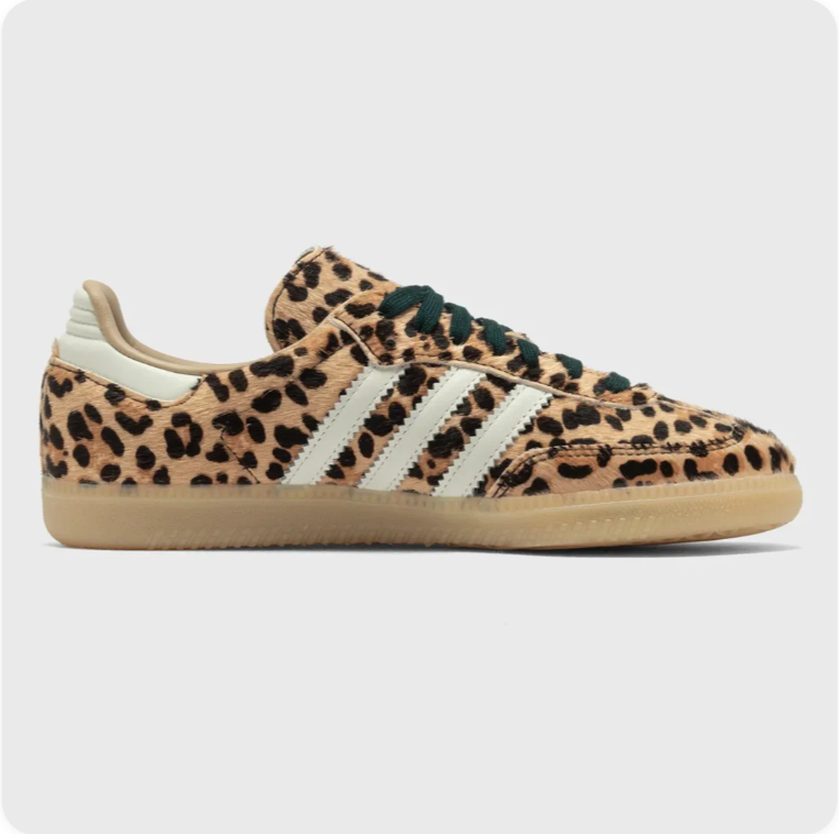 Adidas Samba OG – Leopard Print (Tan / Brown / White / Forest Green)