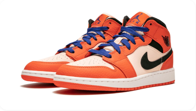Air Jordan 1 Mid SE – Team Orange / Black / Sail / Racer Blue