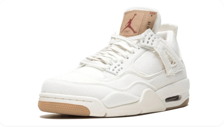 Air Jordan 4 Retro x Levis White Denim - Side View 1