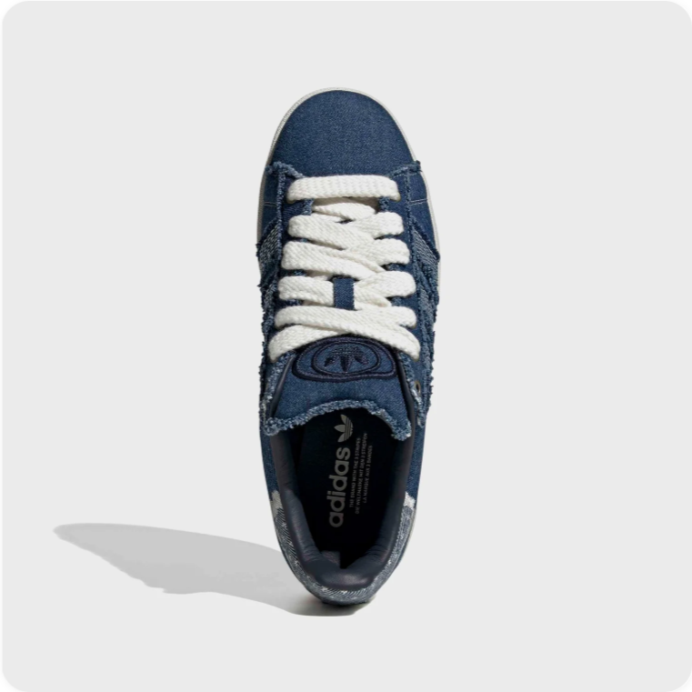 Adidas Campus 00s – Distressed Denim (Indigo Blue / Cloud White / Gum)