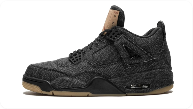 Air Jordan 4 Retro x Levi's – Black Denim (Black / Gum)