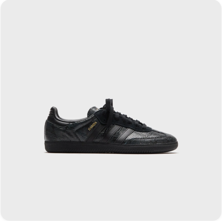 Adidas Samba OG – Triple Black Snake Emboss (Core Black / Gold)